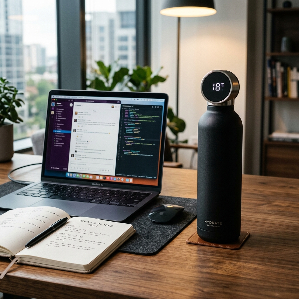 SMart Bottle on workspace office desk