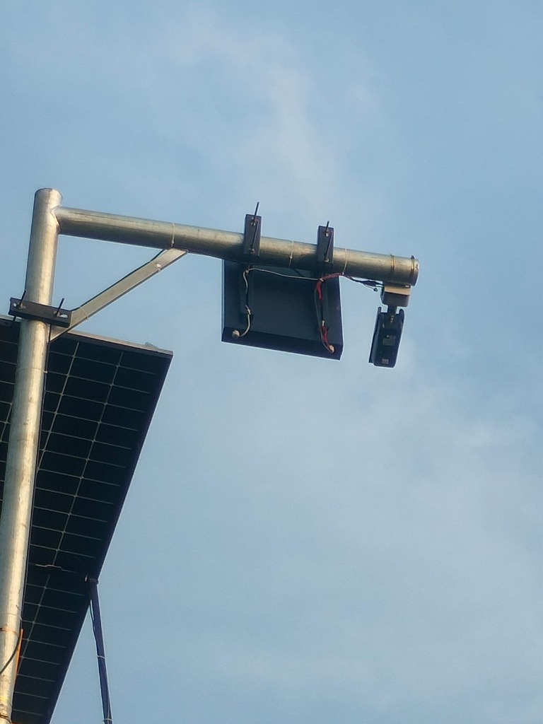 SmartSign roadside camera and sensor close-up