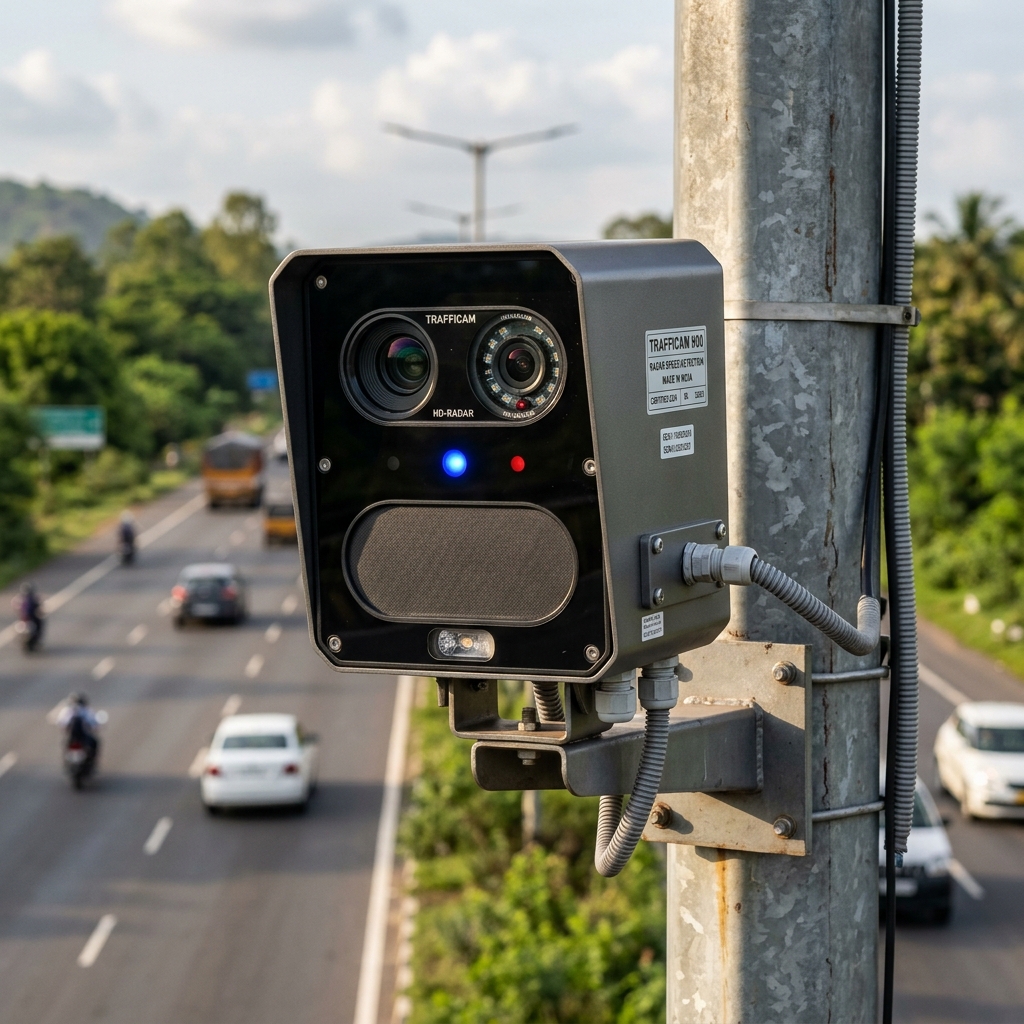 SmartSign camera and sensor close-up beside roadway